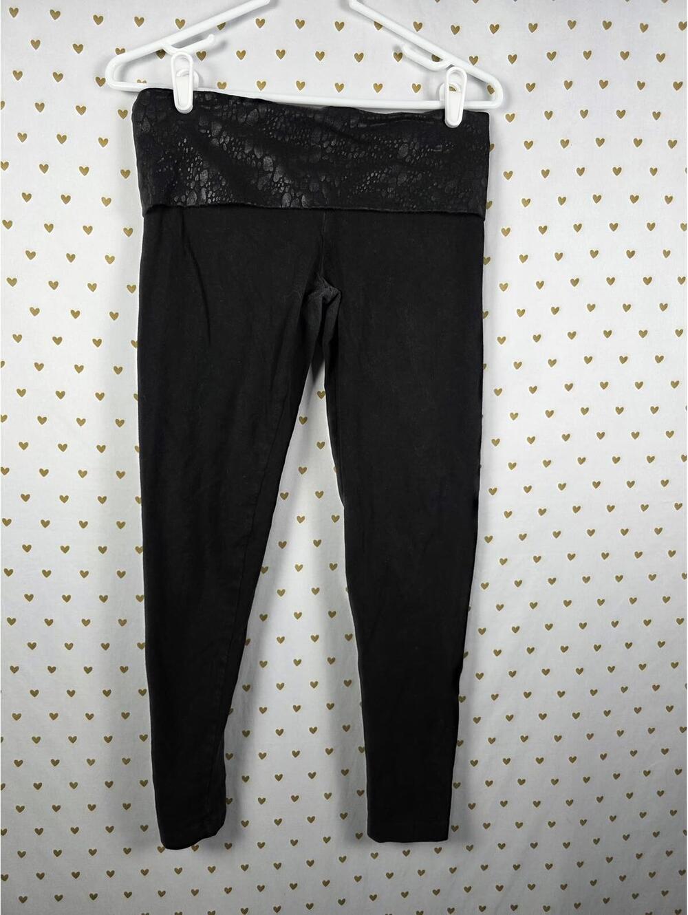 Victorias Secret PINK VINTAGE Animal Print FOLDOVER skinny Yoga Pants VTG MED